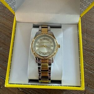 liz claiborne watch. two toned gold and silver. never worn.